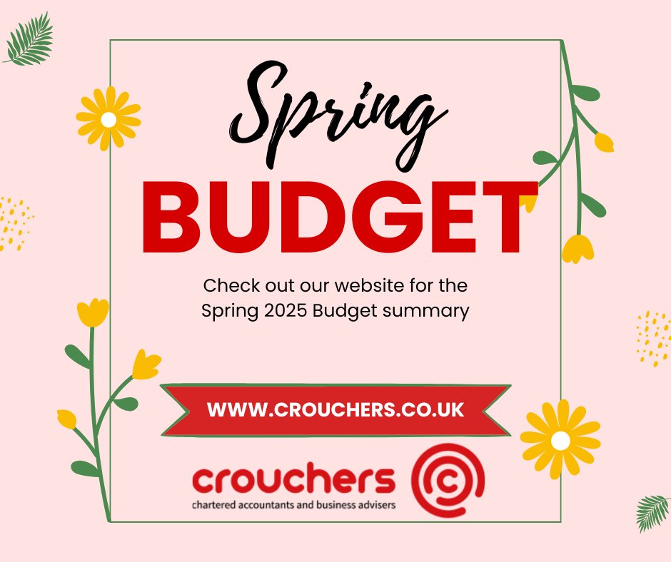 CrouchersLtd's tweet image. 📢 Spring Statement 2025 📢

The Chancellor has delivered the Spring Statement, with important updates for businesses and individuals. We&apos;ve summarised the key points you need to know! 💡
Read our full summary: crouchers-accountants.co.uk/resources/tax-…
#SpringBudget2024 #TaxUpdates #CrouchersLtd