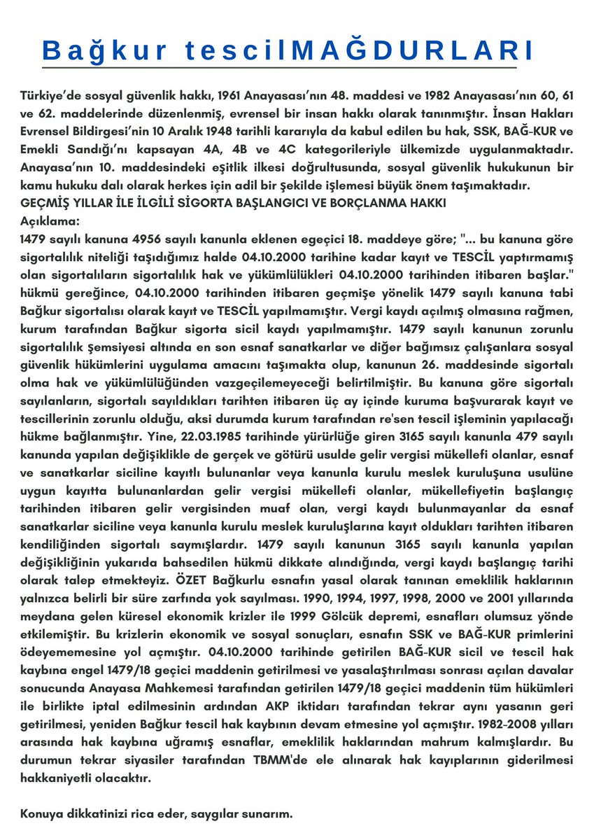 Bağ-kur tescil @BAGKURDERNEGI (@aslan2huseyin23) on Twitter photo <a href="/RTErdogan/">Recep Tayyip Erdoğan</a>
<a href="/Akparti/">AK Parti</a>
<a href="/MHP_Bilgi/">MHP</a>
<a href="/dbdevletbahceli/">Devlet Bahçeli</a>
<a href="/TBMMresmi/">TBMM</a>
<a href="/tcbestepe/">T.C. Cumhurbaşkanlığı</a>
<a href="/csgbakanligi/">T.C. Çalışma ve Sosyal Güvenlik Bakanlığı</a>
<a href="/tcailesosyal/">T.C. Aile ve Sosyal Hizmetler Bakanlığı</a>
<a href="/adalet_bakanlik/">T.C. Adalet Bakanlığı</a>
<a href="/iletisim/">T.C. İletişim Başkanlığı</a>
<a href="/vedatbilgn/">Vedat Bilgin</a>
<a href="/iyiparti/">İYİ Parti</a>
<a href="/herkesicinCHP/">CHP 🇹🇷</a>
<a href="/_cevdetyilmaz/">Cevdet Yılmaz</a>
<a href="/memetsimsek/">Mehmet Simsek</a>
<a href="/B_Palandoken/">Bendevi Palandöken</a>
<a href="/isikhanvedat/">Prof. Dr. Vedat Işıkhan</a>
<a href="/VatanPartisiist/">Vatan Partisi İstanbul</a>
🍀
#BağkurTescilMağdurları <a href="/RTErdogan/">Recep Tayyip Erdoğan</a>
<a href="/Akparti/">AK Parti</a>
<a href="/MHP_Bilgi/">MHP</a>
<a href="/dbdevletbahceli/">Devlet Bahçeli</a>
<a href="/TBMMresmi/">TBMM</a>
<a href="/tcbestepe/">T.C. Cumhurbaşkanlığı</a>
<a href="/csgbakanligi/">T.C. Çalışma ve Sosyal Güvenlik Bakanlığı</a>
<a href="/tcailesosyal/">T.C. Aile ve Sosyal Hizmetler Bakanlığı</a>
<a href="/adalet_bakanlik/">T.C. Adalet Bakanlığı</a>
<a href="/iletisim/">T.C. İletişim Başkanlığı</a>
<a href="/vedatbilgn/">Vedat Bilgin</a>
<a href="/iyiparti/">İYİ Parti</a>
<a href="/herkesicinCHP/">CHP 🇹🇷</a>
<a href="/_cevdetyilmaz/">Cevdet Yılmaz</a>
<a href="/memetsimsek/">Mehmet Simsek</a>
<a href="/B_Palandoken/">Bendevi Palandöken</a>
<a href="/isikhanvedat/">Prof. Dr. Vedat Işıkhan</a>
<a href="/VatanPartisiist/">Vatan Partisi İstanbul</a>
🍀
#BağkurTescilMağdurları