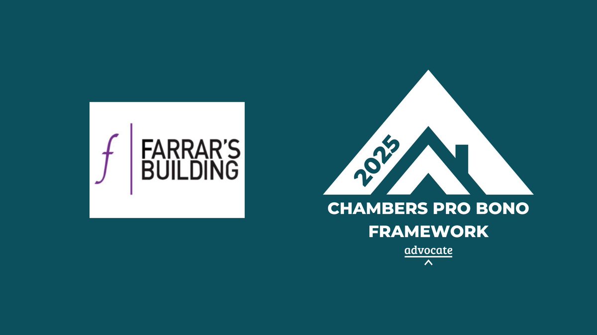 Advocate (@weareadvocate) on Twitter photo Thank you to <a href="/farrarsbuilding/">Farrar's Building</a> for signing up to join the Chambers Pro Bono Framework for 2025! 🎉
We are really grateful for your continued commitment to encouraging pro bono work in Chambers for another year.
🔗 Sign your Chambers up to #TheFramework: bit.ly/3xtZ2Cj Thank you to <a href="/farrarsbuilding/">Farrar's Building</a> for signing up to join the Chambers Pro Bono Framework for 2025! 🎉
We are really grateful for your continued commitment to encouraging pro bono work in Chambers for another year.
🔗 Sign your Chambers up to #TheFramework: bit.ly/3xtZ2Cj