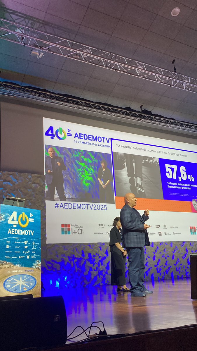 Roberto Sanchez de <a href="/rtve/">RTVE</a> y Concha Gabriel de <a href="/IMOPInsights/">IMOP Insights</a>  nos hablan del #retorno de la #audiencia a la #revuelta 
#data #insights #tv 
<a href="/ia_asociacion/">Insights + Analytics España</a> #AedemoTV2025 #televisión #seminario #encuentro

 #AEDEMOTV