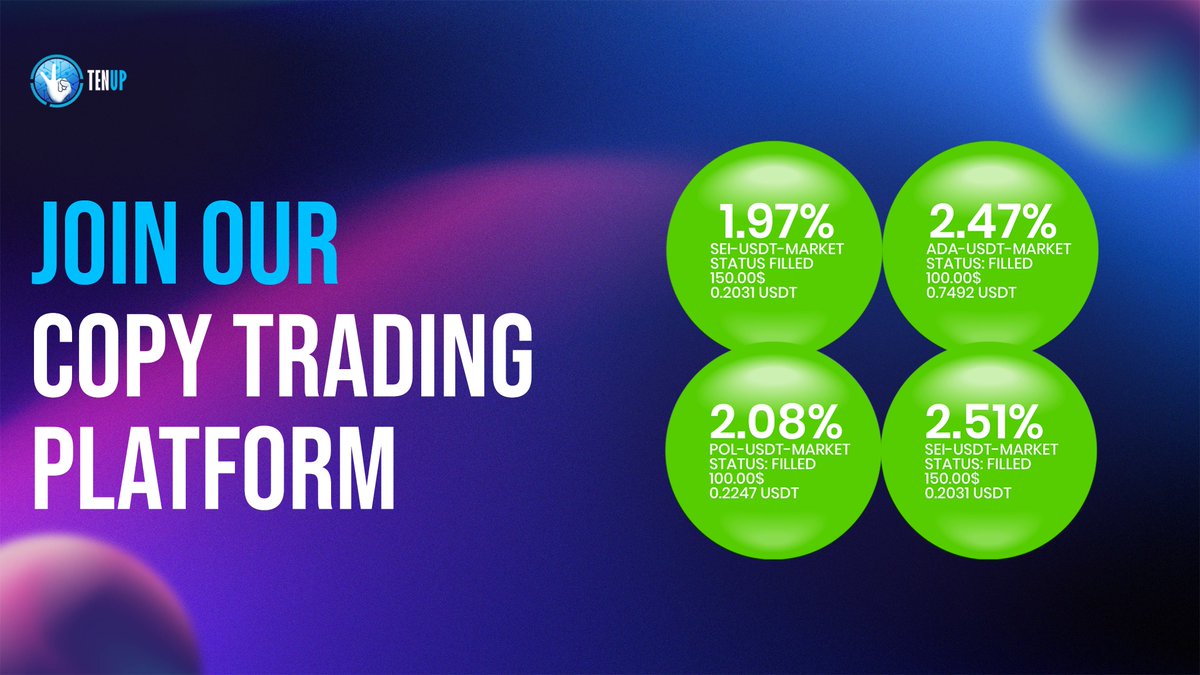 🚀 Let the Pros Trade for You!

No time to trade? No problem. With TenUp Copy Trading, you can automatically follow expert traders and grow your portfolio with ease. 💼📈

🔗 Join now: copytrade.tenup.io

#TenUp #CopyTrading #CryptoTrading #PassiveIncome #TradeSmart #TUP