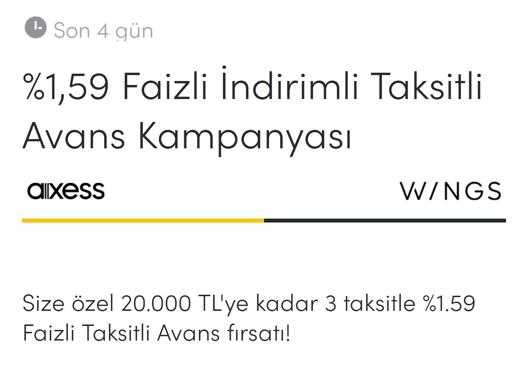 #akbnk Juzdan uygulamasında müşterilerine %1,59 faizle 20.000 TL 3 taksit nakit avans kampanyası tanımlamış. Oran şuan iyi gözüküyor.
Acil para ihtiyacı olanlar vardir faydalanır diye paylaşıyorum.
İşbirliği ve reklam yoktur. #bist #banka #faiz