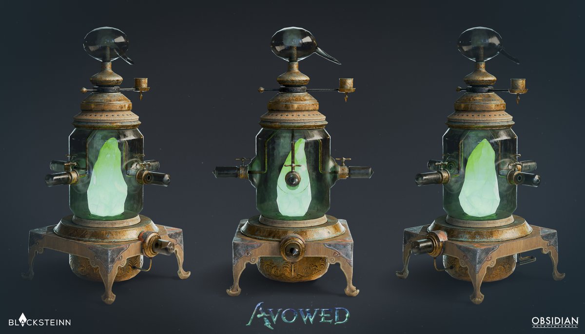 Blacksteinn's tweet photo. Animancy machines for #Avowed
When you get to the laboratory of animants, you will immediately notice a bunch of bizarre machines with crystals and essences.
In another minute you will understand that they were all created by the artists of #Blacksteinn. https://t.co/MnntellZI5
