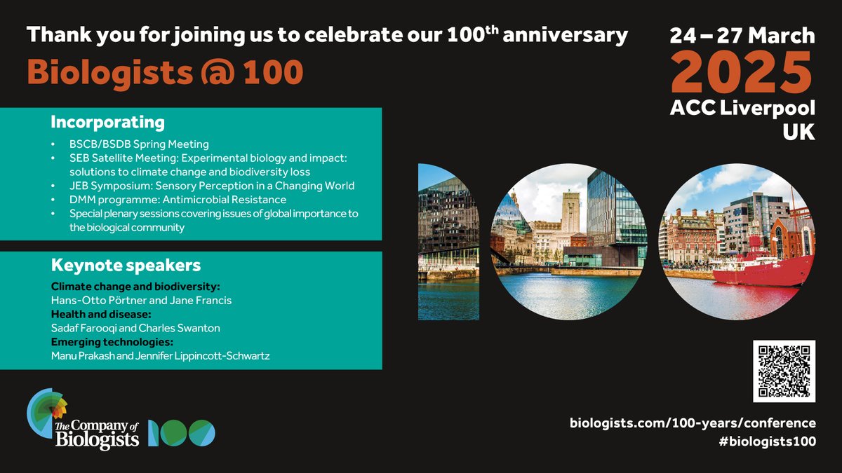 The Company of Biologists (@co_biologists) on Twitter photo Thank you <a href="/_BSDB_/">British Society for Developmental Biology</a> <a href="/Official_BSCB/">BSCB</a> <a href="/SEBiology/">SEB @sebiology.bsky.social</a> and everyone who joined us for our Biologists @ 100 conference. Hope you enjoyed it as much as we did!
Our 100-year anniversary activities continue throughout 2025. Find out what's in store at biologists.com/100-years #biologists100 Thank you <a href="/_BSDB_/">British Society for Developmental Biology</a> <a href="/Official_BSCB/">BSCB</a> <a href="/SEBiology/">SEB @sebiology.bsky.social</a> and everyone who joined us for our Biologists @ 100 conference. Hope you enjoyed it as much as we did!
Our 100-year anniversary activities continue throughout 2025. Find out what's in store at biologists.com/100-years #biologists100