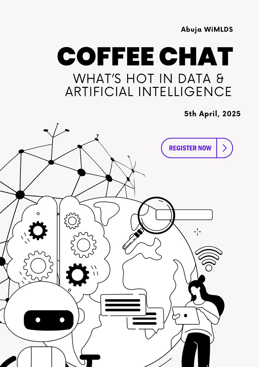 We are having our first in-person meetup for 2025! 

Let’s have a coffee chat on what’s new and hot in data &amp; AI

Seats are filling up fast, register now to attend 

#wimldsabuja #wimlds