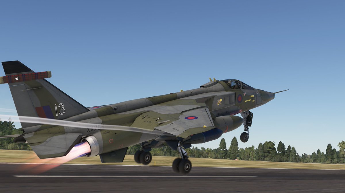JaguarXX764's tweet image. XX764 takes to the sky again - in @microsoftflight  Simulator. 

This stunning version of the aircraft has been created by Panther Repaints and is based on the new #Azurpoly Jaguar add-on, which we are proud to have collaborated with.
