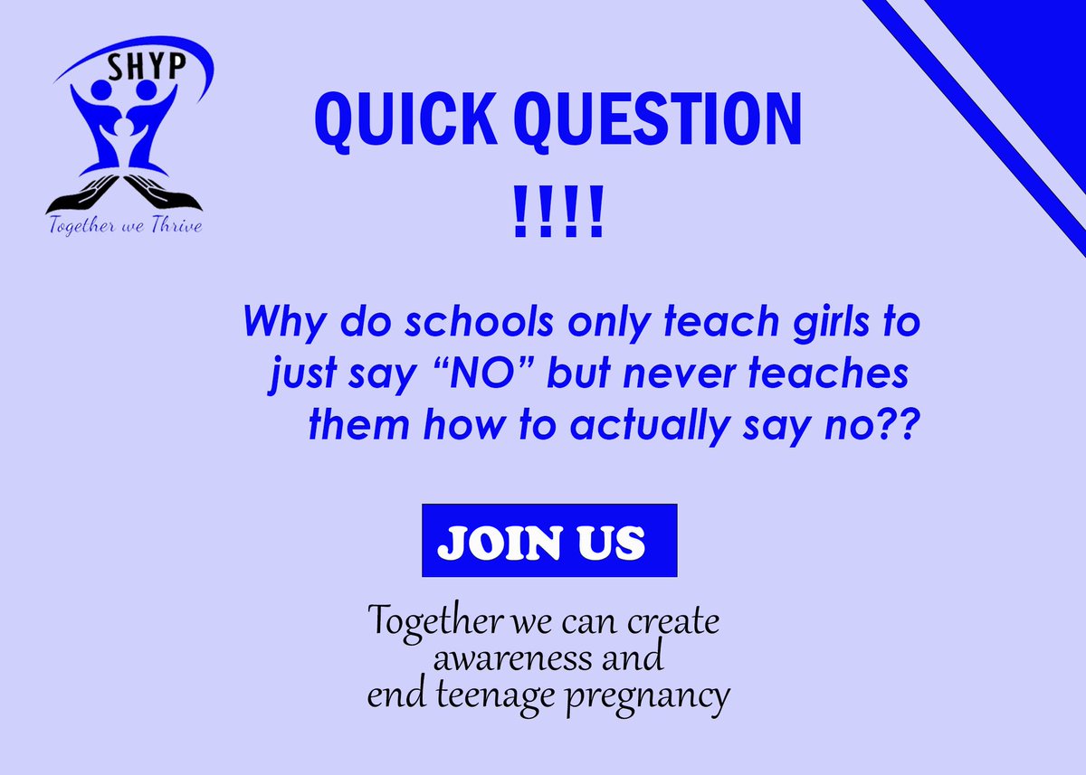 shypmbale's tweet photo. These girls need to understand how to overcome the tricks that the boys and men are using to trick them into making the mistakes
#Endteenagepregnancy #combatHIV #SHYP https://t.co/soX9nsRZiK
