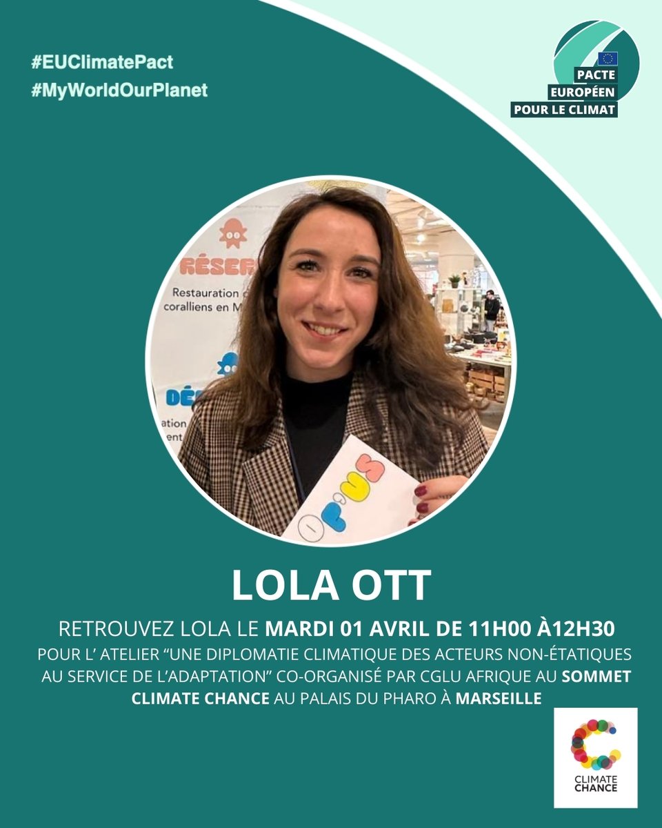 [SAVE THE DATE🗓️]

Retrouvez les ambassadeurs français du Pacte Européen pour le Climat au sommet CLIMATE CHANCE à Marseille autour de différents ateliers en lien avec leur domaine d'expertise ! 🌍

#euclimatepact #myworldourplanet #ourplanet #climatechance #climatechange