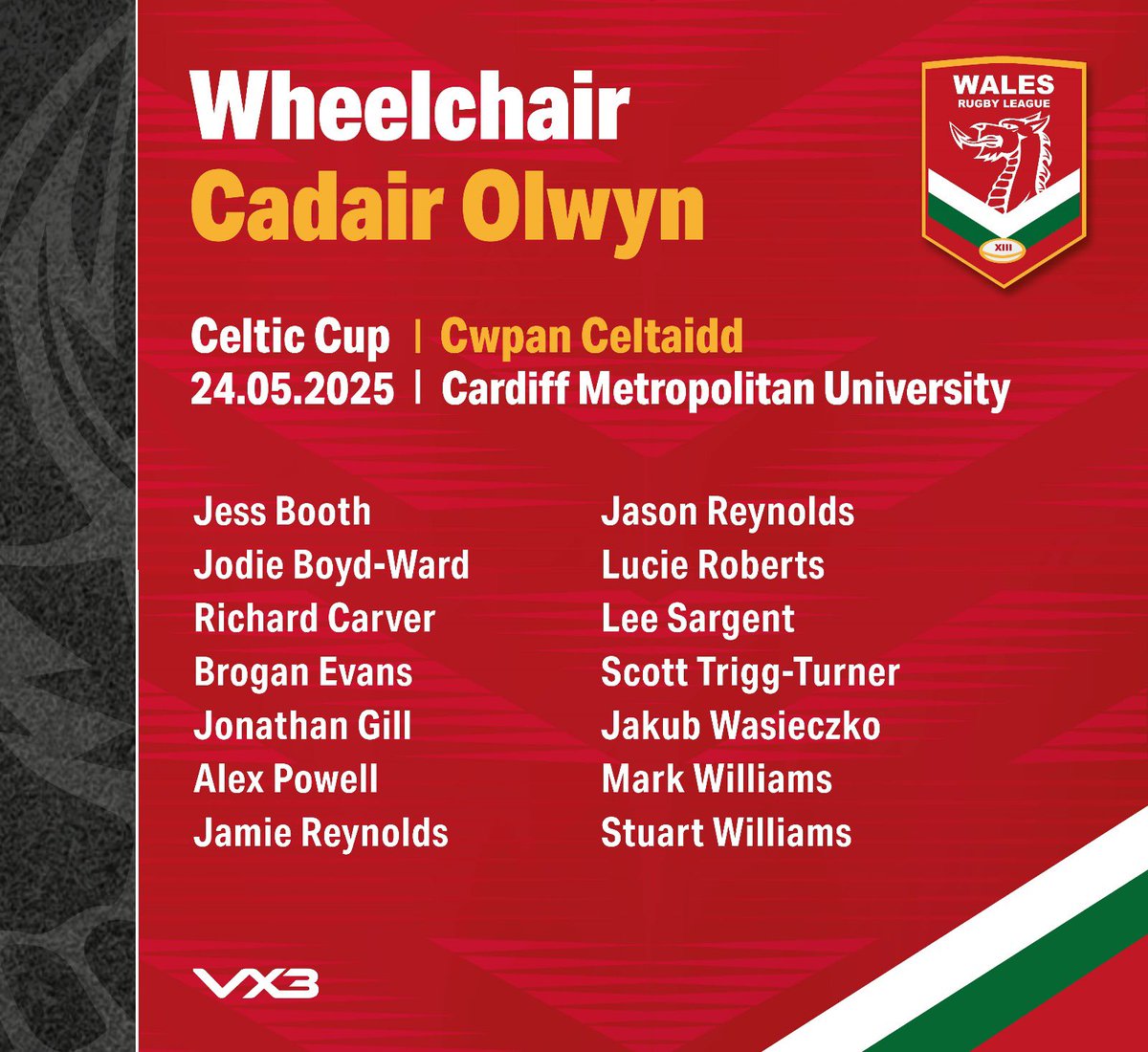 CYMRU | WALES

<a href="/WalesRugbyL/">Wales Rugby League</a> name 5 #NWCrusadersWhRL players to their training squad ahead of the upcoming Celtic Cup.

If selected, Jonathan Gill and Jakub Wasieczko will become the latest in a long line of Crusaders players to make their international debut.