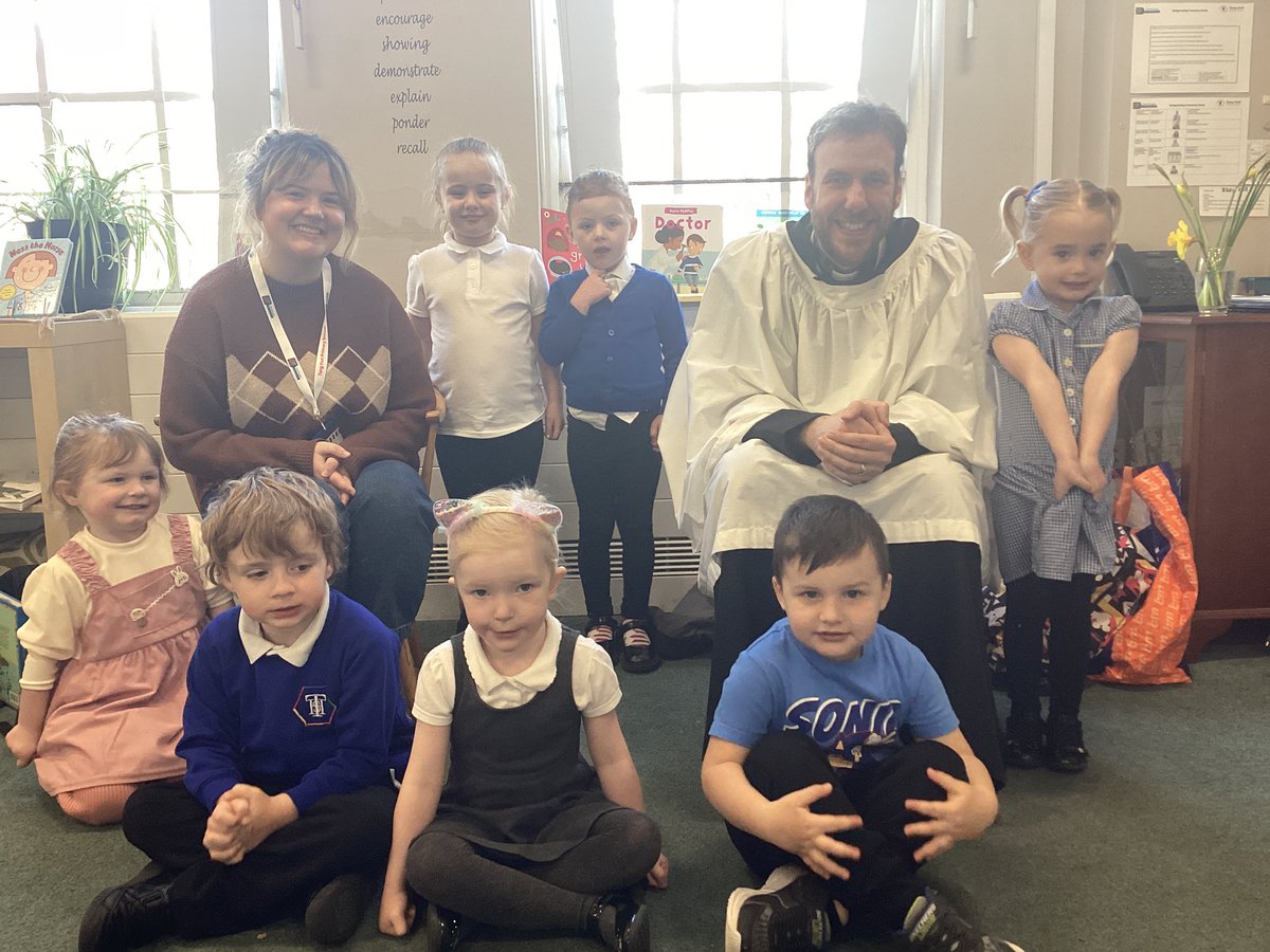 Mike and Abby from Holy Trinity Church came to talk to us about Easter as part of RE day. They told us a little bit about what they do for their jobs too.