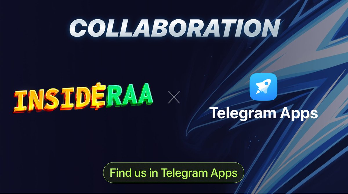 📰So guys, INSIDERAA added to Telegram Apps Center

This is the only Official TMA Marketplace from the TON team.

A good sign of recognition of our approach!

The Official Collaboration will be on March 31, the Day Task from Telegram Apps Center for INSIDERAA starts, all day we