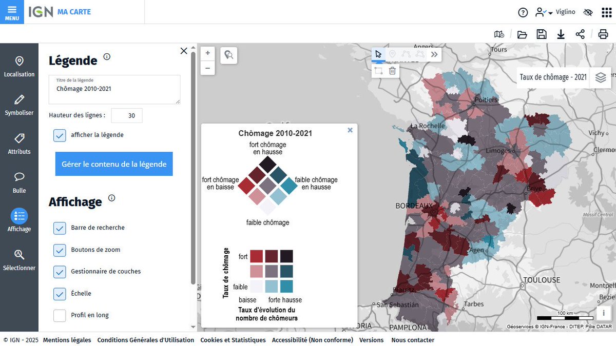 Jean-Marc Viglino 🦋 🐘 (@jmviglino) on Twitter photo 🗺️ Comment faire une #carte statistique #bivariée avec Ma carte de <a href="/IGNFrance/">IGN France</a> ?
Je vous explique en 3 étapes : 🧵 0/3 🗺️ Comment faire une #carte statistique #bivariée avec Ma carte de <a href="/IGNFrance/">IGN France</a> ?
Je vous explique en 3 étapes : 🧵 0/3