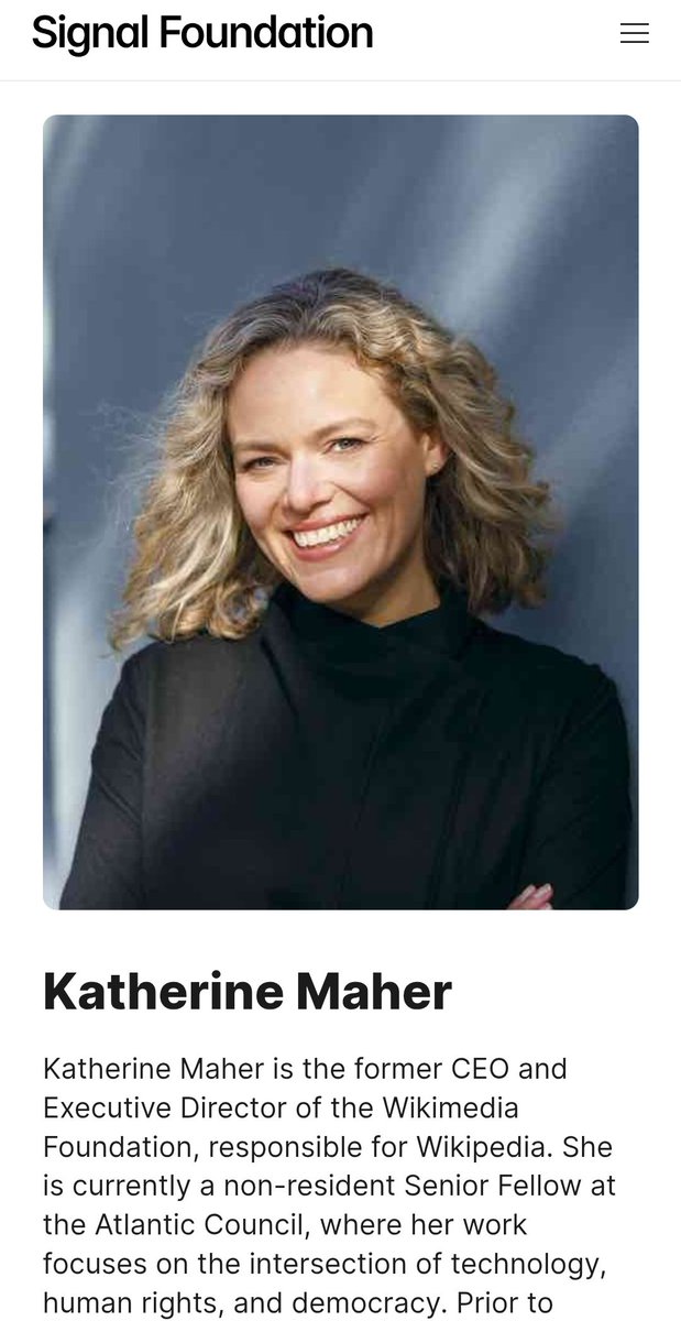 OcrazioCornPop's tweet image. 🚨 SIGNAL SCANDAL:  Katherine Maher, the leftist NPR CEO, is currently the Chair of the Board of Signal!

WHAT ARE THE ODDS?