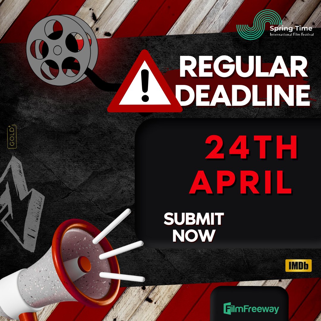 Springtime_iff's tweet image. Save the Date!
Submit your film on time to secure your place and use code SPRINGTM35 for exclusive savings! 🎬✨
#springtime_iff #filmfestival #newseason #filmfreeway #imdb