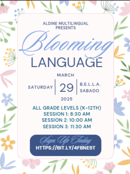 Aldine ESL Elem (@aldineesl) on Twitter photo The Multilingual Department has Professional Learning Opportunities!
BELLA (Benefiting English Language Learners in Aldine) Sabado- the last BELLA for this school year.
Register today.
bit.ly/4fBNe5T
<a href="/DrFavy/">DrFavyCantu</a> <a href="/DrLindseyWise/">Lindsey Wise, Ed.D.</a> The Multilingual Department has Professional Learning Opportunities!
BELLA (Benefiting English Language Learners in Aldine) Sabado- the last BELLA for this school year.
Register today.
bit.ly/4fBNe5T
<a href="/DrFavy/">DrFavyCantu</a> <a href="/DrLindseyWise/">Lindsey Wise, Ed.D.</a>