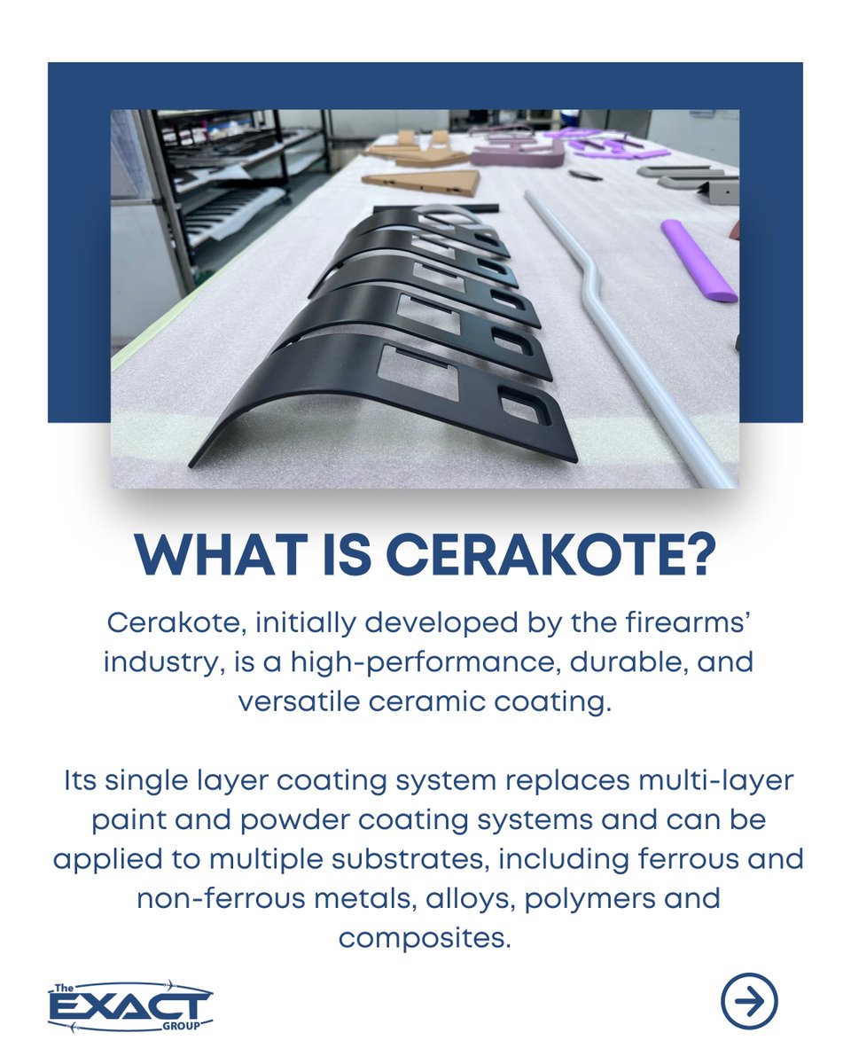ExactCNC's tweet photo. The Exact Group is proud to be a Certified Applicator of @CerakoteFinish - the world leader in thin film ceramic coating technology.

🌐 https://t.co/gkh08iDHxi

📍Visit us at @aix_expo 2025, Stand 7B42 | Hall B7

#ExactGroup #AIX25 #Cerakote https://t.co/qdZbd7UzKJ