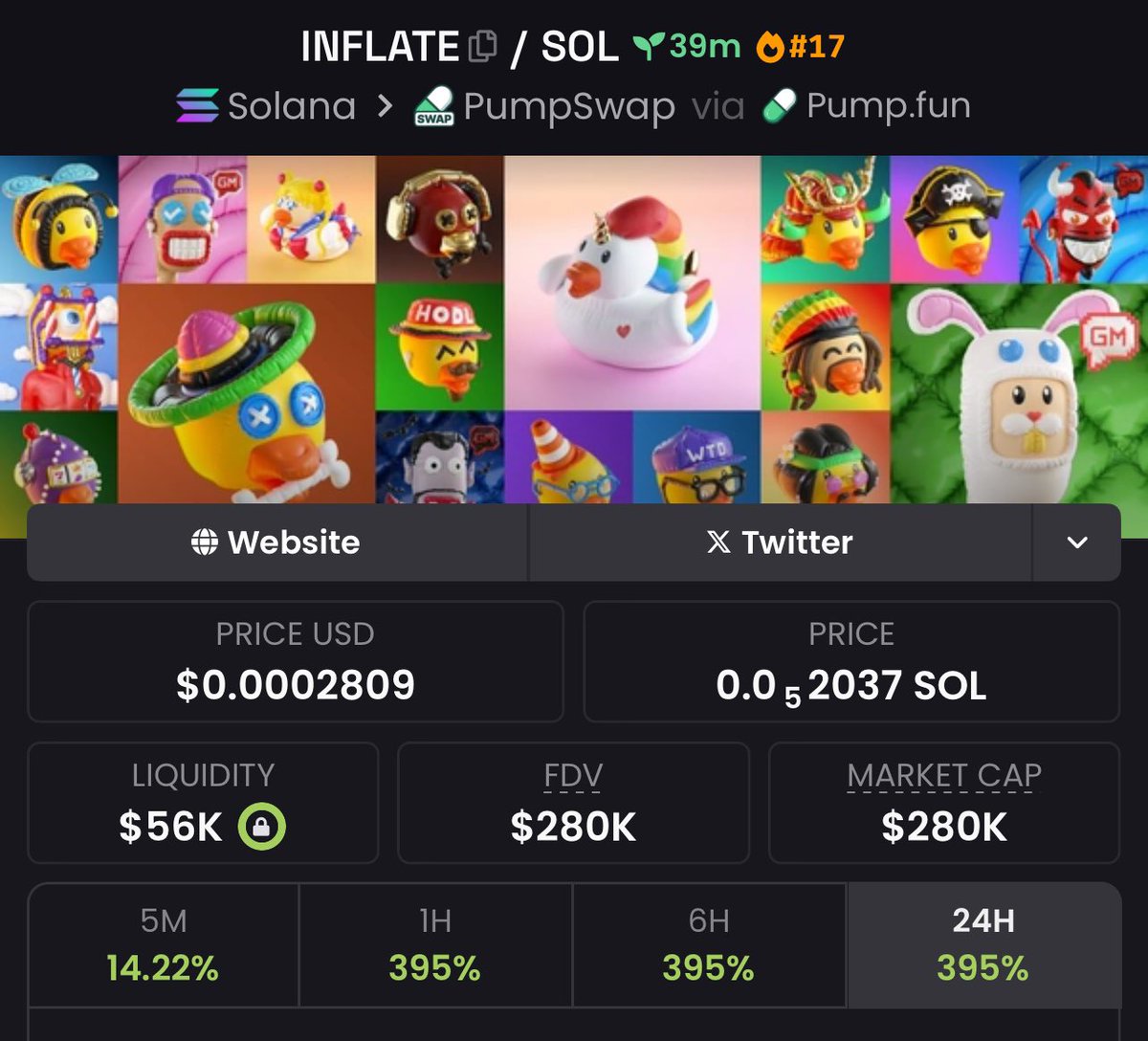 0xBekyra's tweet image. The $INFLATE token is good but suspiciously clean. Be careful and be aware of the risks! Subscribe so that you don't miss new tokens and see them first

CA: 8SJLro4SQLquo51mGuzMgg3dZREXmWy5vQ9xAa2dpump

#INFLATE