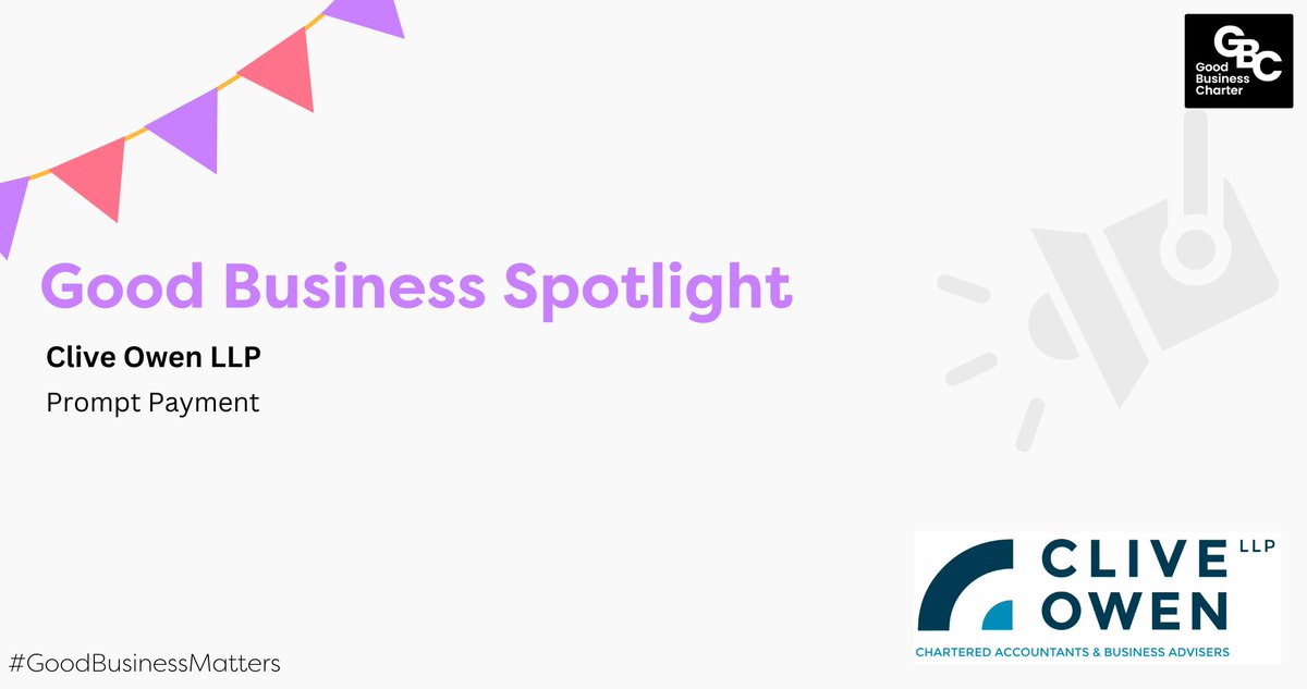 Good Business Charter (@gbcharteruk) on Twitter photo In this week’s Good Business Spotlight, we’re highlighting <a href="/CliveOwenLLP/">Clive Owen LLP</a> for their dedication to ethical payment practices, as they become one of the first businesses awarded the Fair Payment Code accreditation 💼
🔗Find out more t.ly/_fFf7 <a href="/SB_Commissioner/">Small Business Commissioner UK</a> In this week’s Good Business Spotlight, we’re highlighting <a href="/CliveOwenLLP/">Clive Owen LLP</a> for their dedication to ethical payment practices, as they become one of the first businesses awarded the Fair Payment Code accreditation 💼
🔗Find out more t.ly/_fFf7 <a href="/SB_Commissioner/">Small Business Commissioner UK</a>
