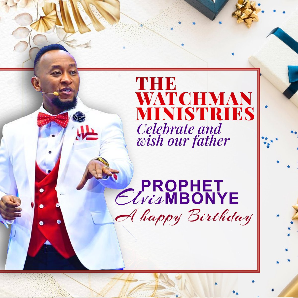 ugwatchman's tweet photo. The Watchman Ministries love, celebrate and highly esteem our father the Prophet To The Nations. Happy Birthday. 
#ProphetElvisMbonye https://t.co/zn0ssdm7we