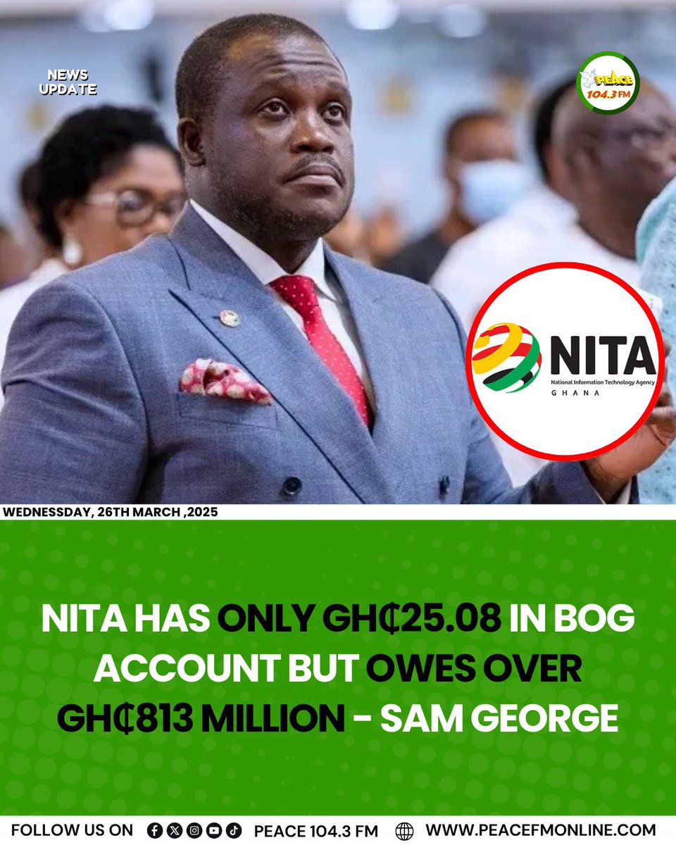 CLARIFICATION ON NITA’S CURRENT DEBT AND BANK BALANCE

For the avoidance of doubt, the current debt of the National Information Technology Agency (NITA), amounting to GHS 813,486,505.89, is a Government of Ghana liability, not NITA’s.

This debt mainly stems from the deployment