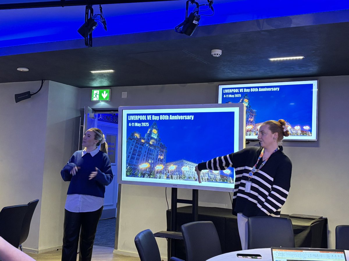 LiverpoolTIC's tweet image. First up is Bethany and Pip @CultureLPool talking about the city’s 800th VE Day celebrations which will take place 4-11 May in partnership with @NML_Muse #WesternApproaches and @LiverpoolParish and all organisations are encouraged to share any events running during this time 1/