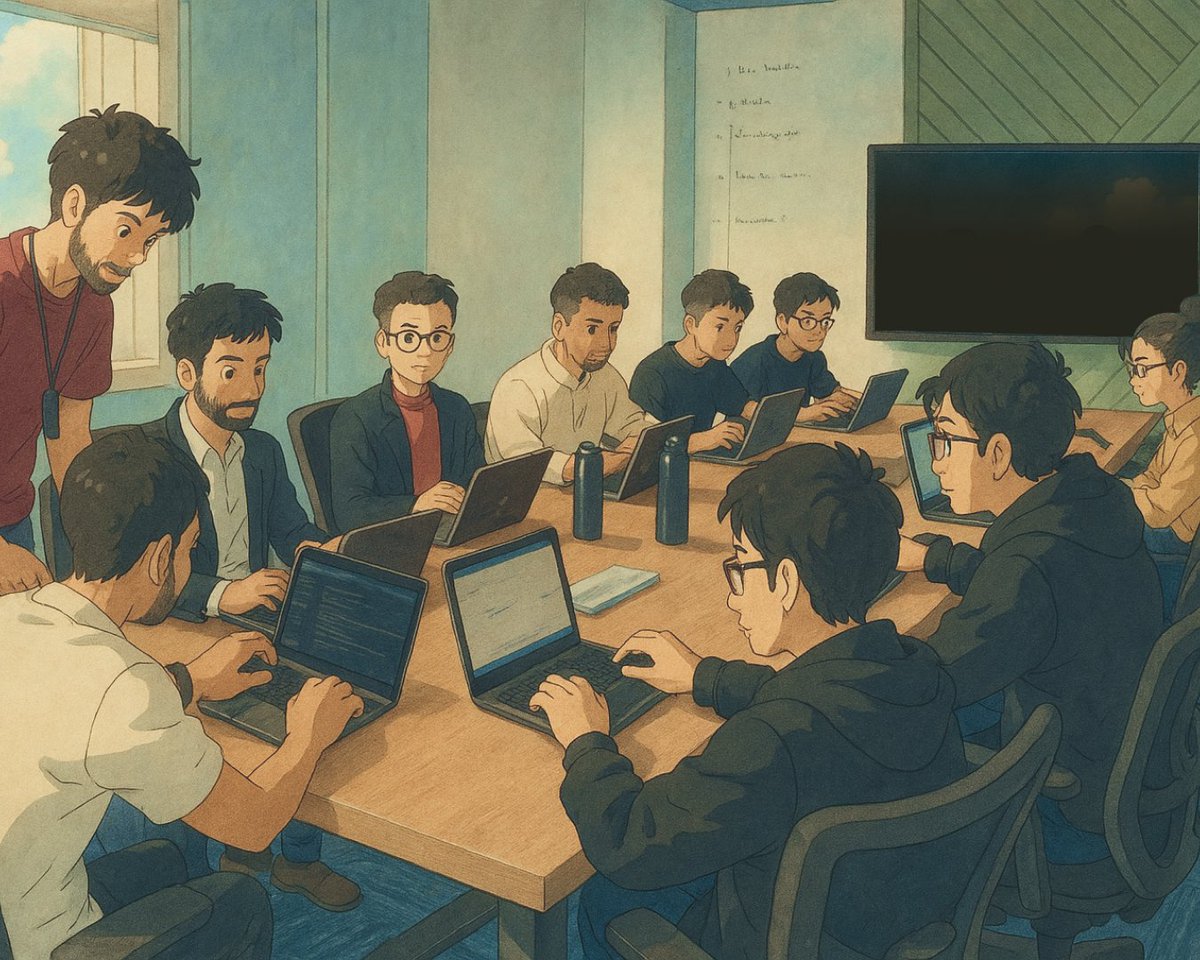 xurrenthq's tweet photo. Zenduty HQ just got a Ghibli makeover🪄✨