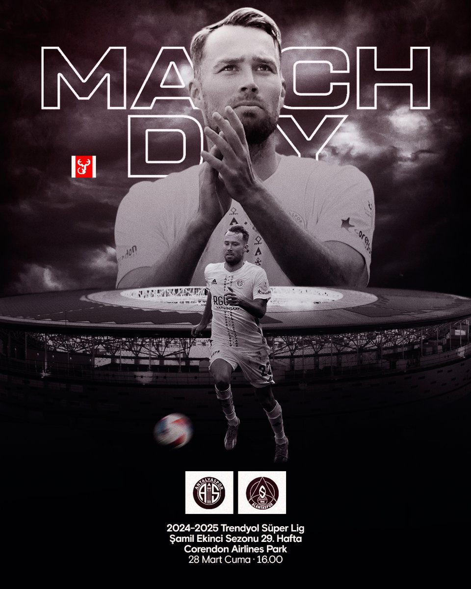 🆚 Onvo Antalyasporumuz, 2024-2025 Trendyol Süper Lig Şamil Ekinci Sezonu'nun 29. haftasında Corendon Alanyaspor ile karşılaşacak.

🏟 Corendon Airlines Park
🗓 28 Mart Cuma
⌚ 16.00
👤 Burak Pakkan
📺 beIN Sports 1

#OnvoAntalyaspor