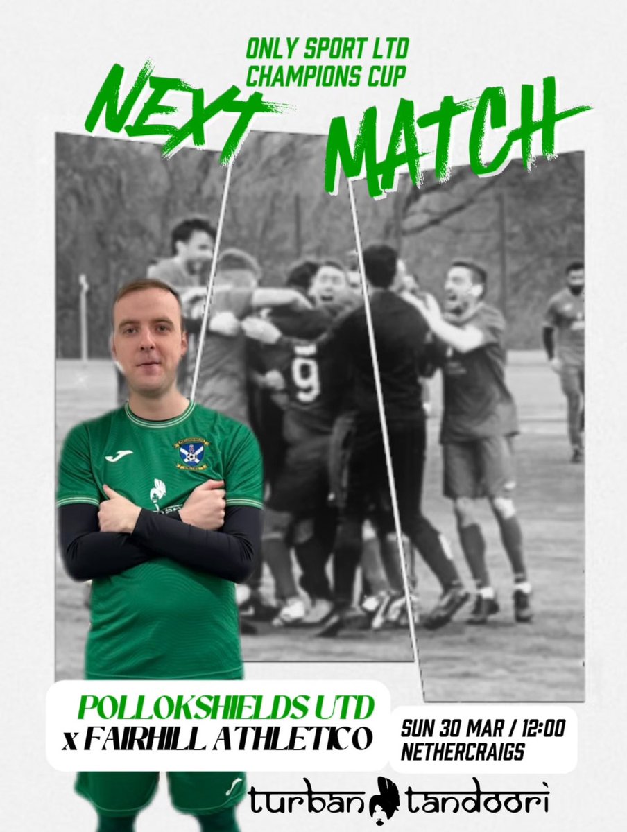 Pollokshields Utd FC (@pshieldsutd) on Twitter photo Next Match >>>
🏆 <a href="/OnlySportLTD1/">Only Sport LTD</a> Champions Cup
⚽️ <a href="/FairhillAFC/">Fairhill AFC</a>
🗓️ Sun 30th March 2025
⏰ 12:00 Kick Off
🏟️ Nethercraigs
#cmontheshields
<a href="/GDSFC2008/">GDSFC</a> <a href="/SnJsFootyFocus/">FOOTY FOCUS</a> <a href="/scottish_aff/">AmateurFixturesResultsSCO</a> Next Match >>>
🏆 <a href="/OnlySportLTD1/">Only Sport LTD</a> Champions Cup
⚽️ <a href="/FairhillAFC/">Fairhill AFC</a>
🗓️ Sun 30th March 2025
⏰ 12:00 Kick Off
🏟️ Nethercraigs
#cmontheshields
<a href="/GDSFC2008/">GDSFC</a> <a href="/SnJsFootyFocus/">FOOTY FOCUS</a> <a href="/scottish_aff/">AmateurFixturesResultsSCO</a>