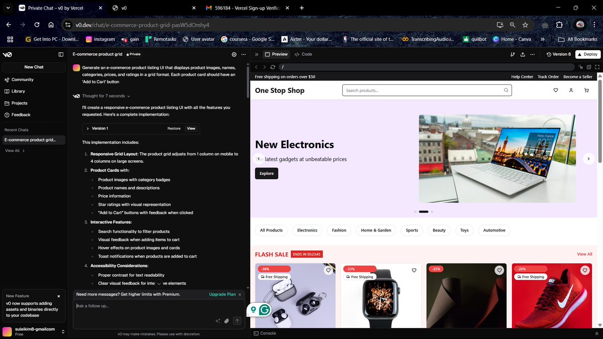 suleikim8's tweet photo. Building a Responsive E-Commerce UI with https://t.co/Fs40EYFEXD 🚀
coding just became easier #WebDevelopment   #uidesign  #Coding  #AI   #FrontEnd  #devlife #ALX_AiSK https://t.co/JDkvfiTB5V