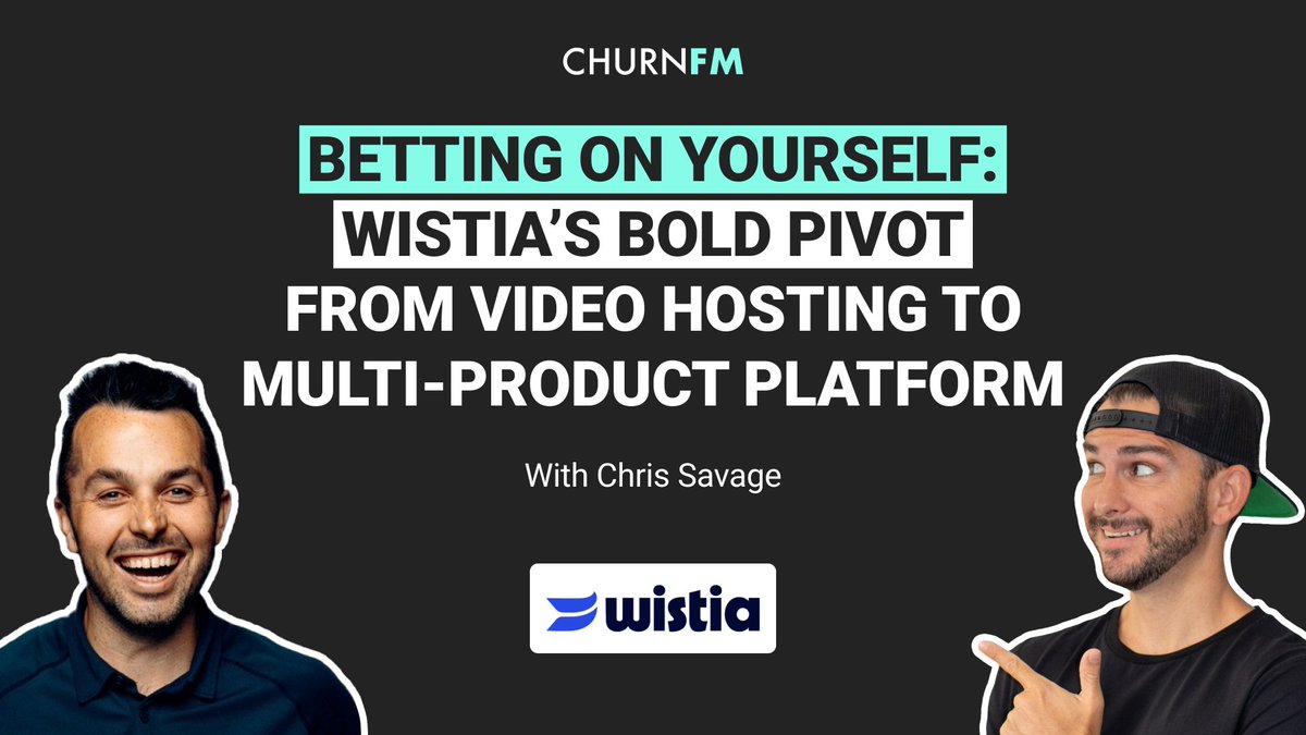 This week on the show we have <a href="/csavage/">Chris Savage</a>, CEO and Co-Founder of <a href="/wistia/">Wistia</a>.

In this episode, Chris shared why betting on yourself always pays off and how they shifted from a video hosting service to a Multi-product platform. Click to listen: churn.fm/episode/bettin…