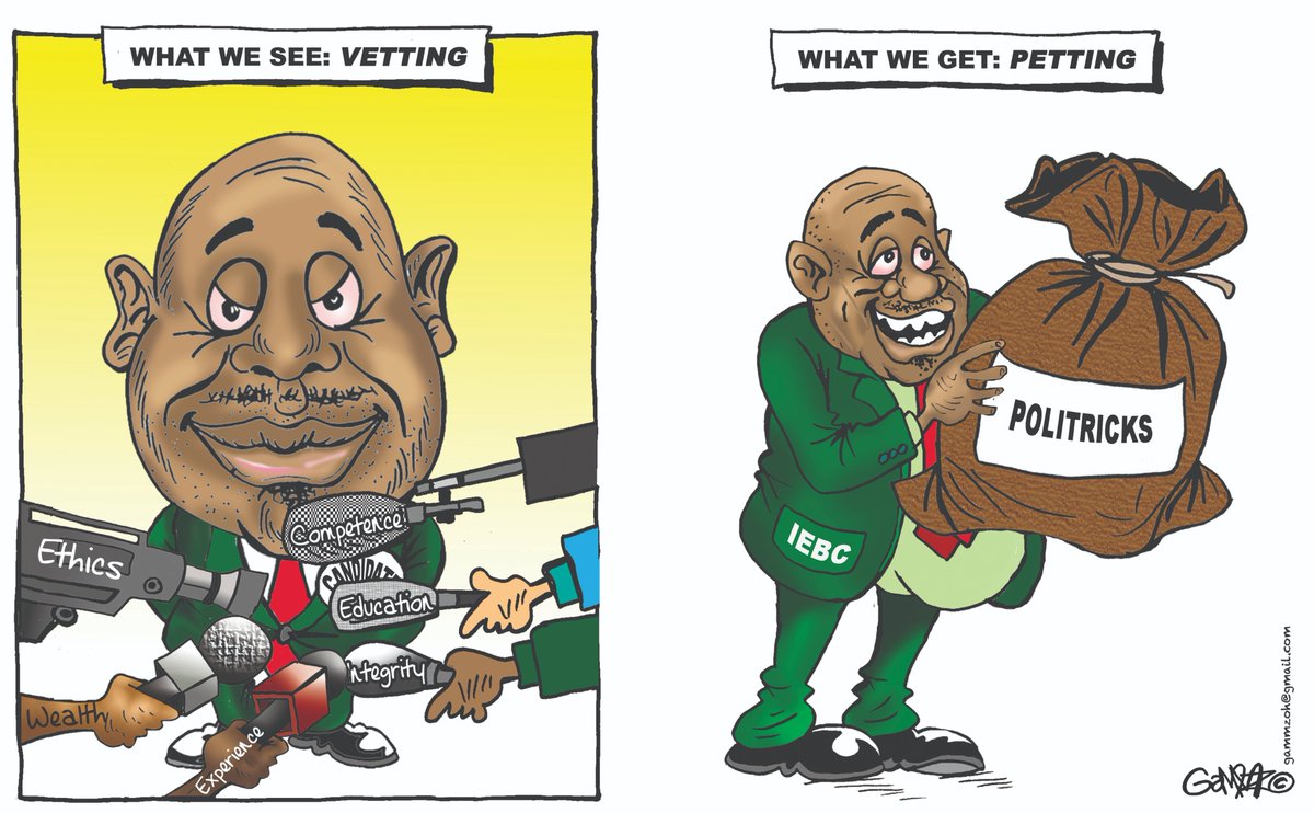 kiddoGAMMZ's tweet photo. #IEBCInterviews Behind the SCENE... Cartoon for @StandardKenya @KTNNewsKE @ktnhome_ https://t.co/WFV2vCuJPT