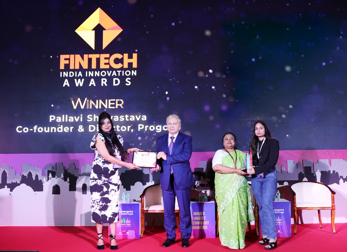 Recognition isn’t just about innovation—it’s about impact. Wrapping up FY24-25 with 2 awards fr. <a href="/thedigitalfifth/">The Digital Fifth | Bharat Fintech Summit</a> &amp; <a href="/fintechindiaexp/">Fintech India Expo</a> recognizing <a href="/pallavi_s/">Pallavi Shrivastava</a>’ leadership, &amp; from <a href="/ASSOCHAM4India/">ASSOCHAM</a> for #Progcap's contributions. These milestones fuel our mission to empower #MSMEs.