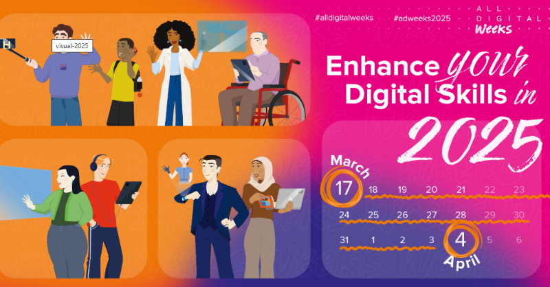 CruzRojaAND's tweet photo. 🖱Hasta el 4ABRIL son las #ALLDigitalWeeks2025
Una iniciativa para impulsar la inclusión digital frente a las brechas digitales

🎯Nos hemos sumado con +20 actividades del proyecto #Click_A: con talleres de ciberseguridad, empleabilidad en internet, uso de móviles para mayores...