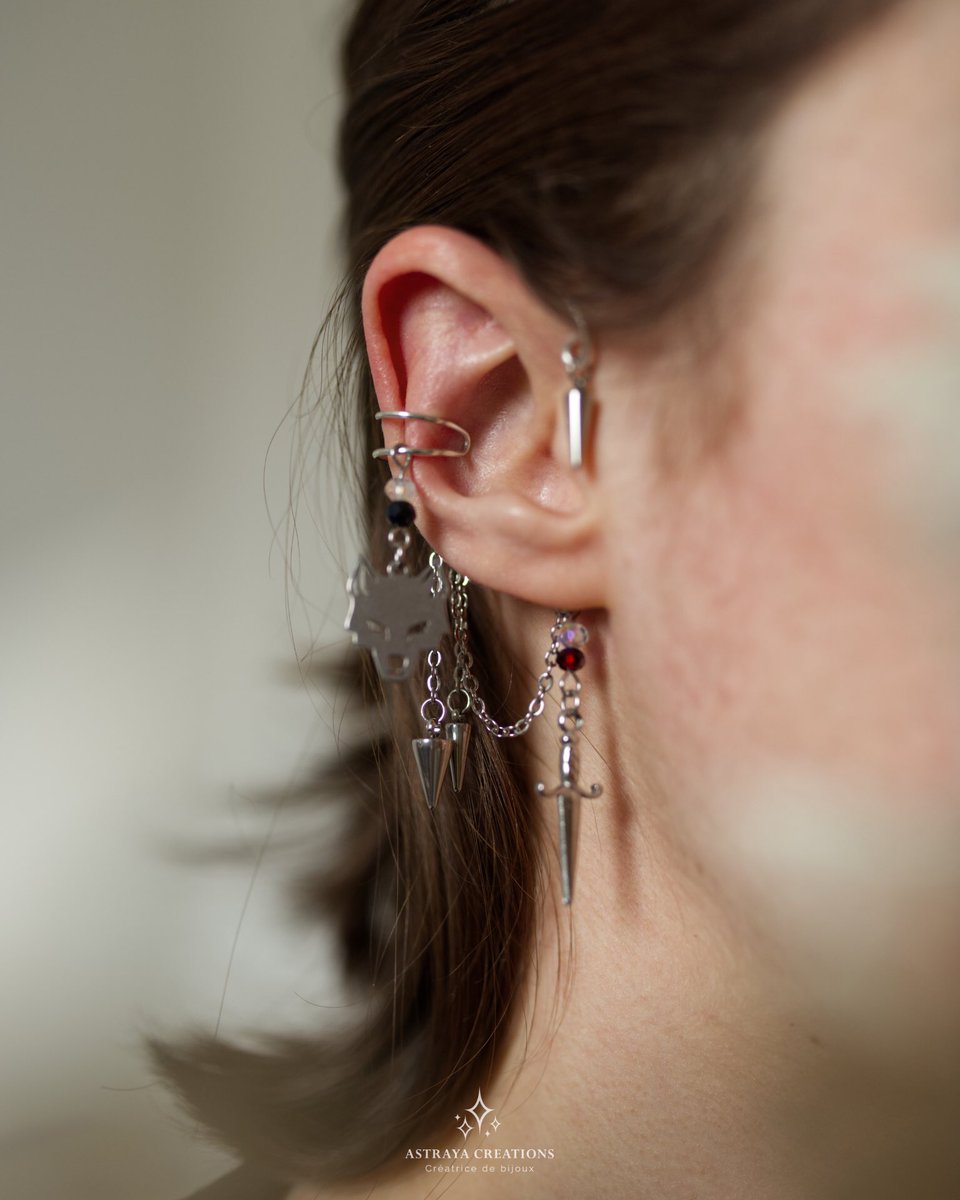 astrayacreation's tweet photo. L’inspiration VS les créations 🐺🗡️

Les manchettes et bagues d’oreilles inspirées de Princesse Mononoké seront disponibles demain (le 28/03) ✨ https://t.co/0n5sAI3FQx