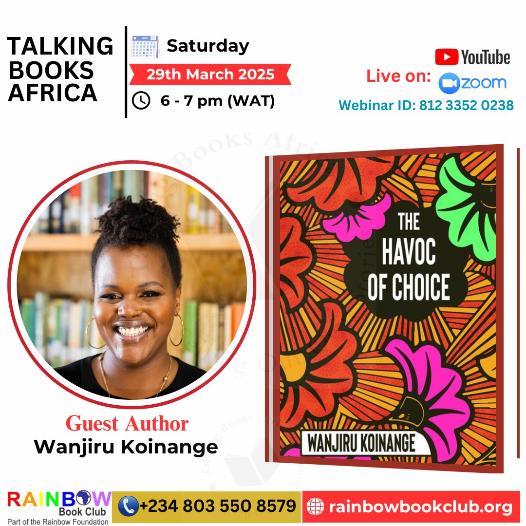 Book Bunk (@thebookbunk) on Twitter photo On Sat, 29th March, join <a href="/ShiroKoinange/">Wanjiru Koinange</a> for a book signing of The Havoc of Choice at Text Book Centre!
📍 Junction Mall – 11AM - 1PM
📍 Galleria Mall – 2PM - 4PM
Later, catch her on Talking Books Africa as she discusses her novel! 6-7PM (WAT)
Register: bit.ly/41NWCyv On Sat, 29th March, join <a href="/ShiroKoinange/">Wanjiru Koinange</a> for a book signing of The Havoc of Choice at Text Book Centre!
📍 Junction Mall – 11AM - 1PM
📍 Galleria Mall – 2PM - 4PM
Later, catch her on Talking Books Africa as she discusses her novel! 6-7PM (WAT)
Register: bit.ly/41NWCyv