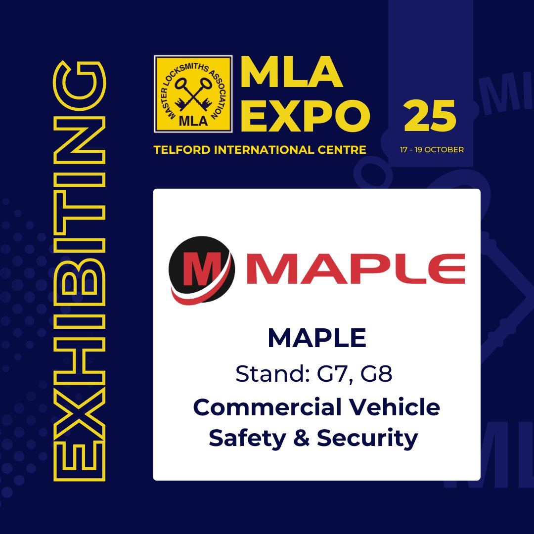 MLA Expo | 17th - 19th Oct 2025 FREE ENTRY (@mlaexpo) on Twitter photo π£ We are thrilled to announce that <a href="/MapleSecurity/">Maple Fleet Services</a> will exhibit at the MLA Expo25, Telford International Centre, Stand G7 & G8, from October 17β19, 2025.
π GET YOUR FREE TICKET
locksmiths.yarringtonevents.co.uk
π EXHIBITORS
locksmiths.co.uk/mla-expo/book-β¦ π£ We are thrilled to announce that <a href="/MapleSecurity/">Maple Fleet Services</a> will exhibit at the MLA Expo25, Telford International Centre, Stand G7 & G8, from October 17β19, 2025.
π GET YOUR FREE TICKET
locksmiths.yarringtonevents.co.uk
π EXHIBITORS
locksmiths.co.uk/mla-expo/book-β¦