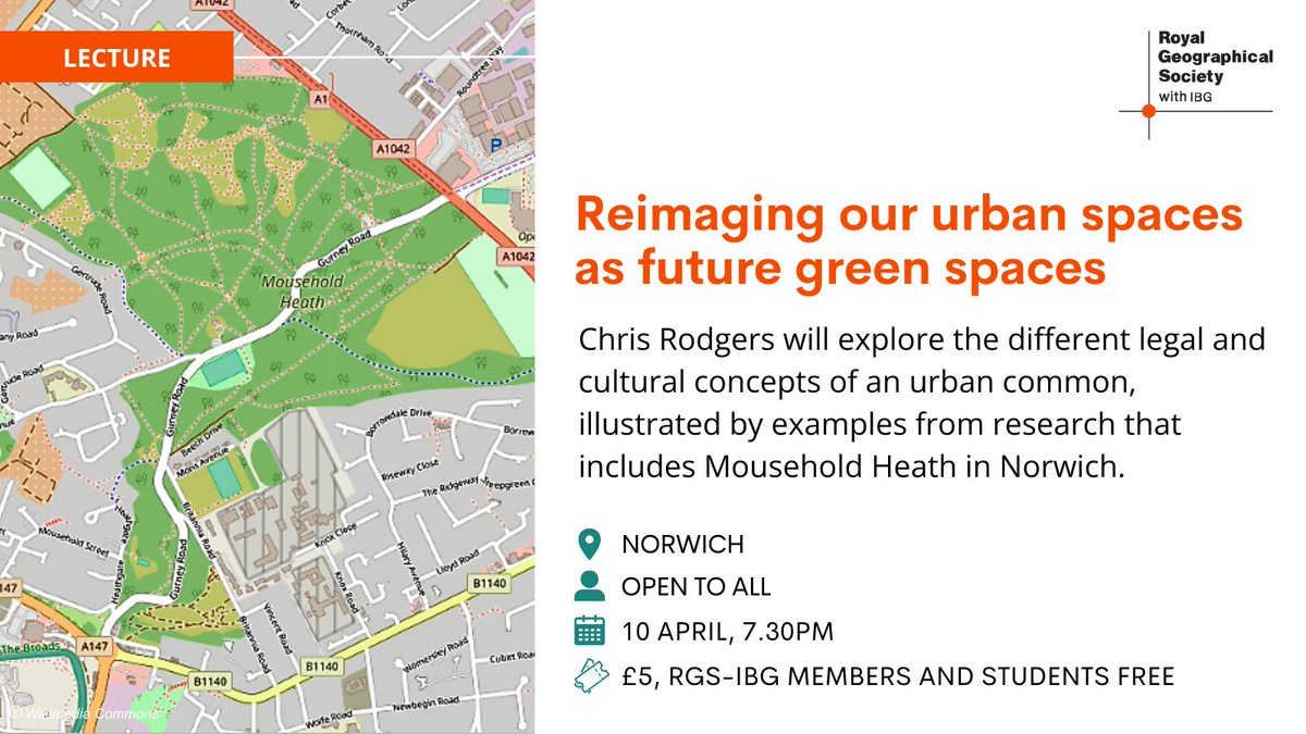 Royal Geographical Society (with IBG) (@rgs_ibg) on Twitter photo How can urban spaces be sites for nature conservation and biodiversity? Join us <a href="/NorwichSchool/">Norwich School</a> to find out.
📍 Norwich, 10 April
👉 rgs.org/events/upcomin… How can urban spaces be sites for nature conservation and biodiversity? Join us <a href="/NorwichSchool/">Norwich School</a> to find out.
📍 Norwich, 10 April
👉 rgs.org/events/upcomin…