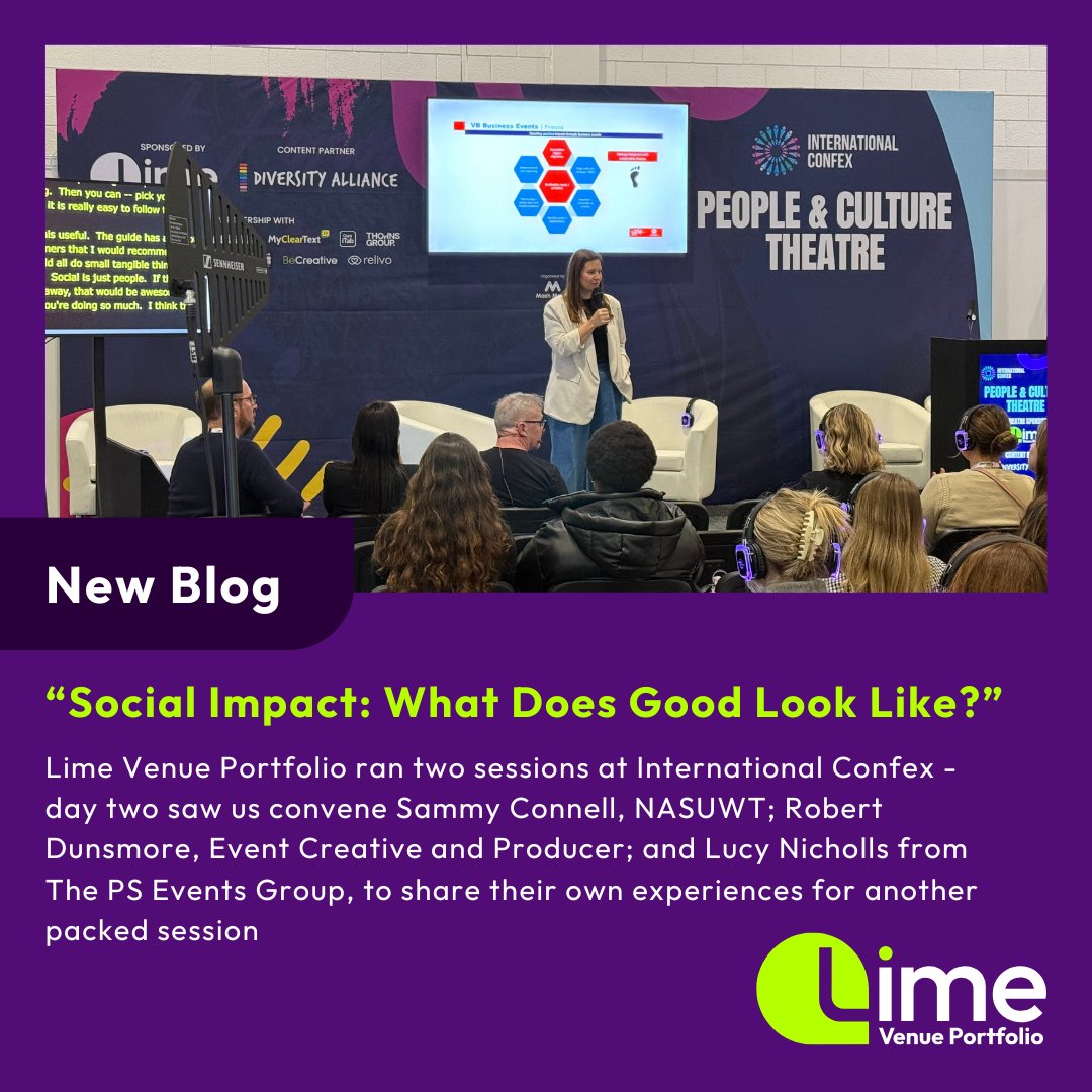 Day 2 of Confex saw us convene Sammy Connell, NASUWT; Robert Dunsmore, Event Creative and Producer; and Lucy Nicholls from The PS Events Group, to share their experiences of social impact at events.

Read our full write-up of the panel here: ow.ly/r5zt50VmfNx