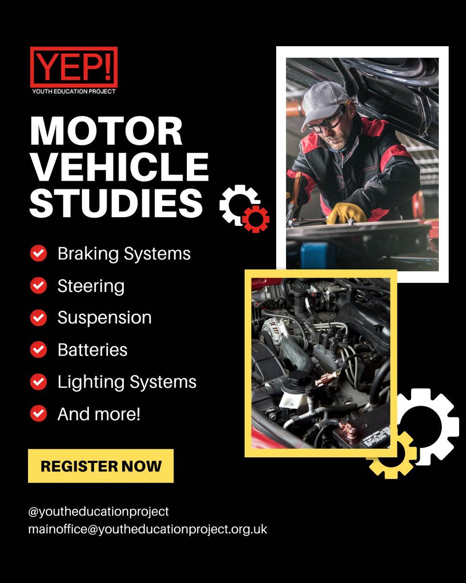 YEP (@youthedproject) on Twitter photo YEP!βs Motor Vehicle Studies course offers practical training in braking, steering, lighting & more, preparing learners for careers in the auto industry!
π© mainoffice@youtheducationproject.org.uk
#AutomotiveCareers #MotorMechanics #HandsOnLearning #UKEducation #YouthSuccess YEP!βs Motor Vehicle Studies course offers practical training in braking, steering, lighting & more, preparing learners for careers in the auto industry!
π© mainoffice@youtheducationproject.org.uk
#AutomotiveCareers #MotorMechanics #HandsOnLearning #UKEducation #YouthSuccess