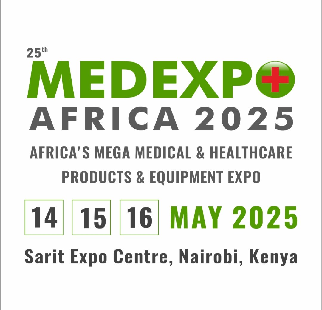 KenyaKpa's tweet photo. Register for the 25th Medexpo Kenya 2025.

Event Details:
Date: 14th - 16th May 2025
Venue: Sarit Expo Centre, Nairobi, Kenya

For More info Visit: https://t.co/g8vDRPOSbG or call +254 737273246 
@expogroup @EXPOGR #medexpokenya @ESedah @EGichane @elo_mapelu @bdulloh86 https://t.co/QTxkhwbQJM