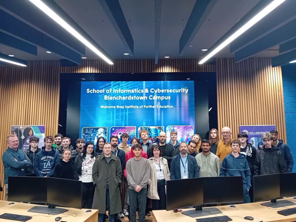 BrayInstituteFE's tweet image. Pictured are BIFE computing students at a recent visit to the School of Informatics & Cybersecurity Blanchardstown Campus. Thanks for the very enjoyable and informative visit. #computingeducation #computers #plc #furthereducation #bifecourses