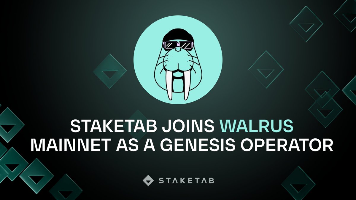 Staketab (@staketab) on Twitter photo 🦭 🚀 #Staketab Joins <a href="/WalrusProtocol/">Walrus 🦭/acc</a> Mainnet as a Genesis Operator!
We're excited to support #Walrus in their mission for decentralized storage & scalability.
Join us in supporting Walrus! 🌐
👉 staketab.com/blog/staketab-… 🦭 🚀 #Staketab Joins <a href="/WalrusProtocol/">Walrus 🦭/acc</a> Mainnet as a Genesis Operator!
We're excited to support #Walrus in their mission for decentralized storage & scalability.
Join us in supporting Walrus! 🌐
👉 staketab.com/blog/staketab-…