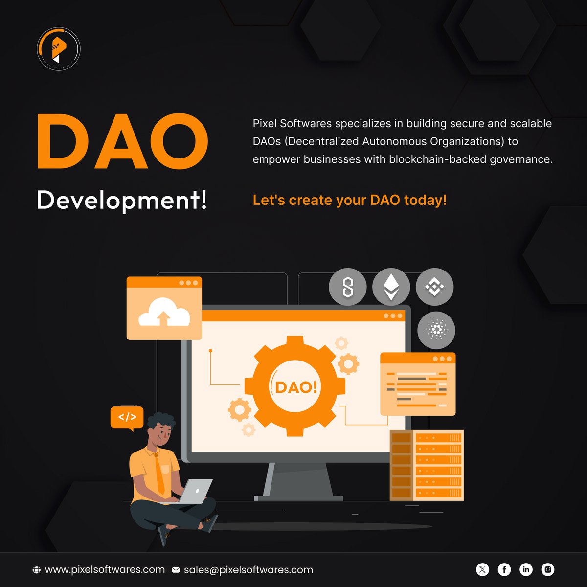 SoftwaresPixel's tweet image. Decentralized & Transparent!
Pixel Softwares specializes in building secure and scalable DAOs to empower businesses with blockchain-backed governance.
Let’s create your DAO today!
tinyurl.com/3acbtwjf
#DAODevelopment #BlockchainGovernance #PixelSoftwares #DecentralizedTech