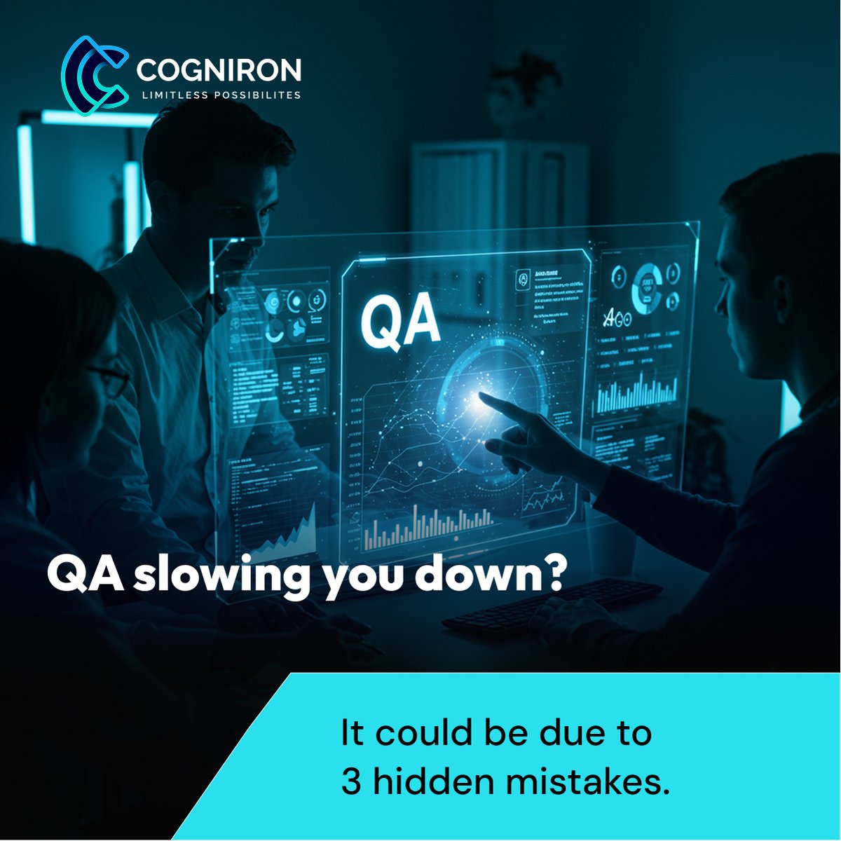 cogniron's tweet photo. QA slowing down your releases?
You might be making these 3 hidden mistakes and they’re more common than you think.
How to fix it and how #Cogniron QA gets you there — faster.
Let’s turn QA into your launch accelerator.
#TestAutomation #QualityEngineering #ShiftLeftTesting #DevOps https://t.co/GLAjTMgYsX