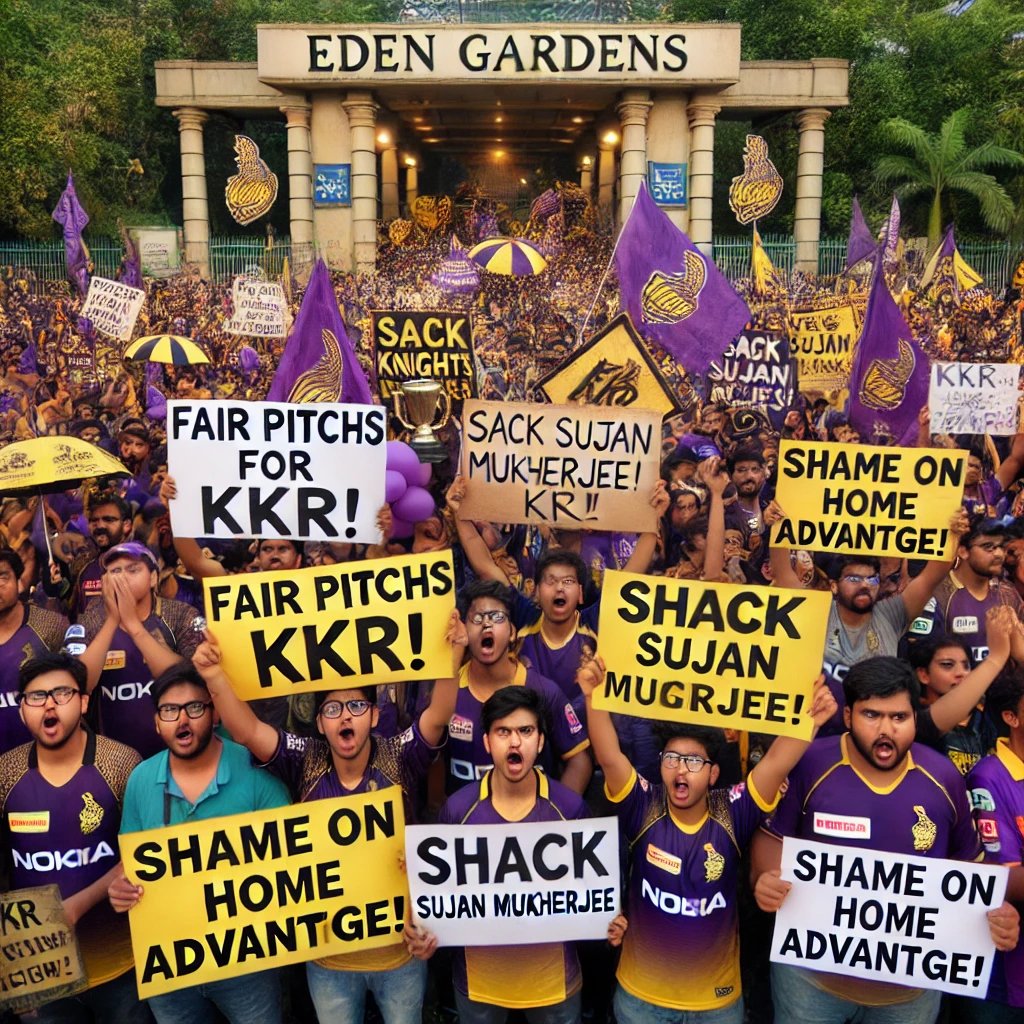 hiMAdri_09's tweet image. Eden Gardens is NOT neutral ground! Sujan Mukherjee is destroying KKR’s home advantage while @CabCricket watches in silence. This is open sabotage! If he won’t step down, make him! Fans won’t be silent! #ShameOnCAB #SackSujanMukherjee #JusticeForKKR