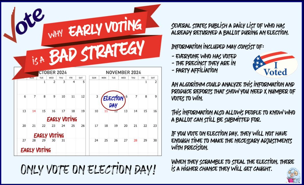 smithcr01's tweet image. #StopVotingEarly #PeoplePaperPrograms When you vote early, you make it easy for them to calculate how many more ballots they need to win!