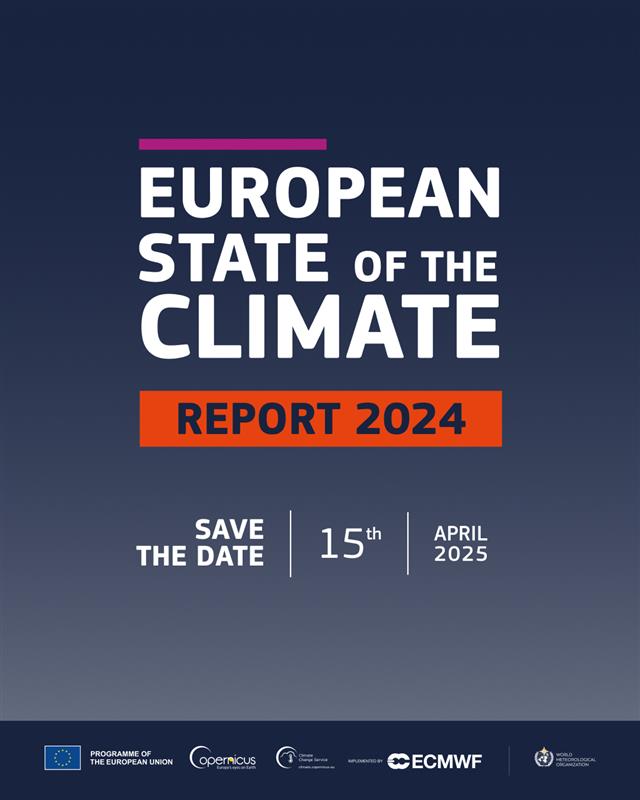 Copernicus ECMWF (@copernicusecmwf) on Twitter photo 📅 Mark your calendars! On April 15th, #C3S and
<a href="/WMO/">World Meteorological Organization</a> will release the joint European State of the Climate (ESOTC) 2024 report, an annual overview of climate conditions and key climatic events with a special focus on Europe.
#ESOTC2024
More: climate.copernicus.eu/save-date-euro… 📅 Mark your calendars! On April 15th, #C3S and
<a href="/WMO/">World Meteorological Organization</a> will release the joint European State of the Climate (ESOTC) 2024 report, an annual overview of climate conditions and key climatic events with a special focus on Europe.
#ESOTC2024
More: climate.copernicus.eu/save-date-euro…