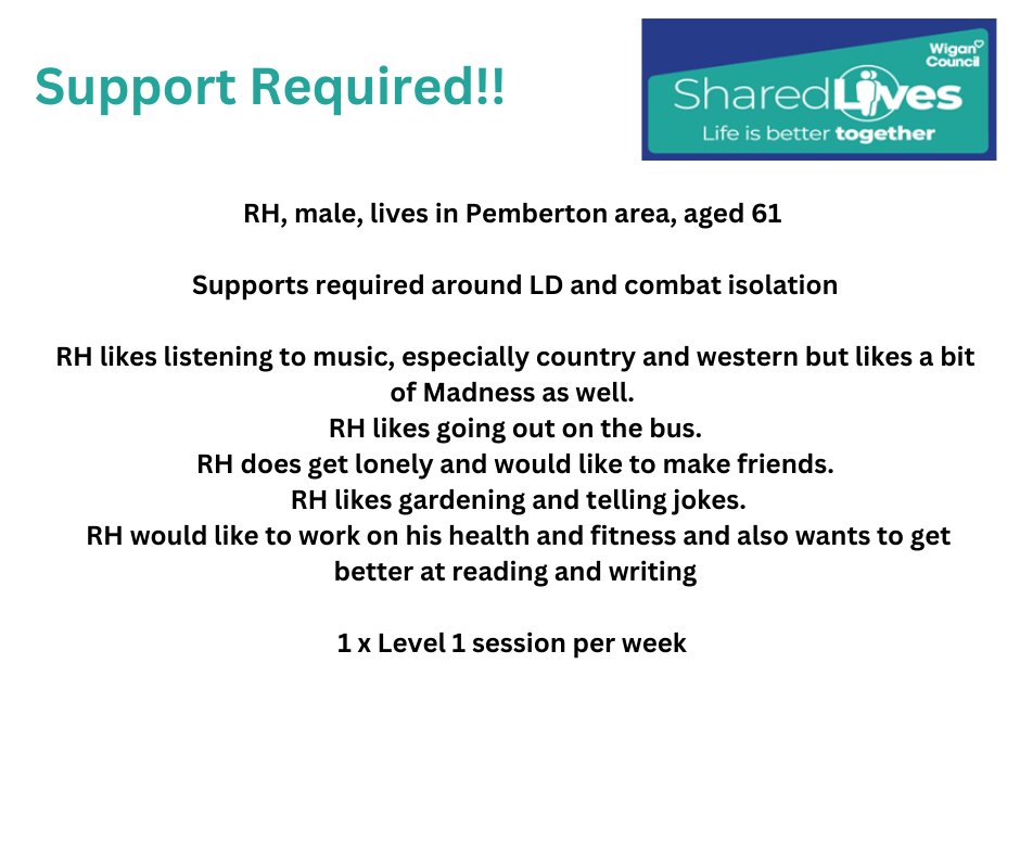 #sharedlives #wigan #leigh #volunteer #carers #helpingothers