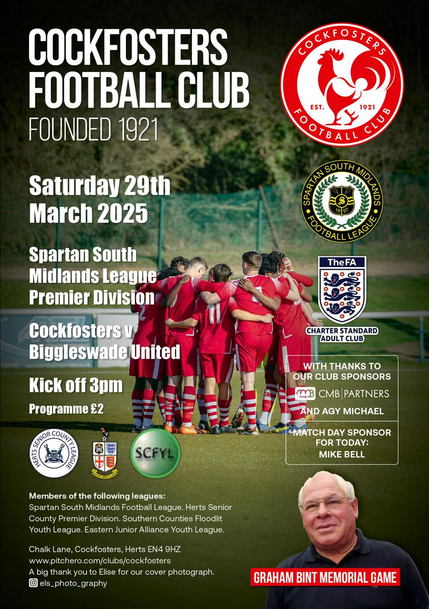 Cockfosters FC (@cockfostersfc) on Twitter photo Big day for the club this Sat in memory of a special man, Mr. Graham Bint. Our U13 EJA squad join us as mascots & will be parading their league & county cup trophies. Football wise, we have a big one for you. We host <a href="/Biggleswadeutd/">Biggleswade United</a>, which should be a cracker. Join us #UTC 🐓 Big day for the club this Sat in memory of a special man, Mr. Graham Bint. Our U13 EJA squad join us as mascots & will be parading their league & county cup trophies. Football wise, we have a big one for you. We host <a href="/Biggleswadeutd/">Biggleswade United</a>, which should be a cracker. Join us #UTC 🐓