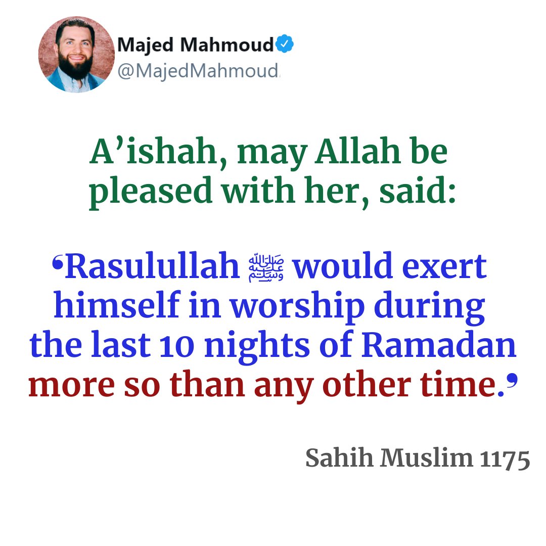 Prophet Muhammad ﷺ said:

🔹 ❛In it (i.e. Ramadan), Allah has a night which is better than a thousand months; whoever is deprived of its goodness is indeed deprived.❜ 【Sunan an-Nasa'i 2106】

He ﷺ dispraised those who don’t take Laylatul-Qadr seriously, who don’t put the